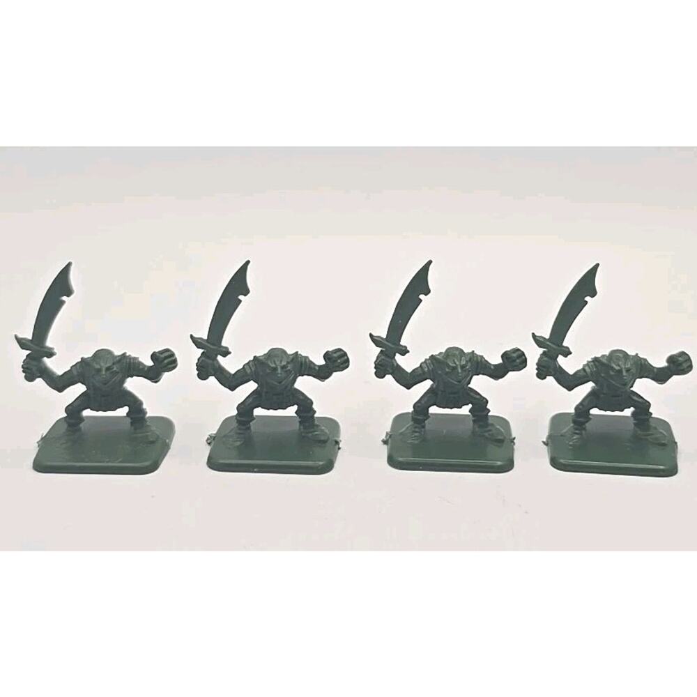 1990 Hero Quest Hero Green Figures Goblin w/‎ Curved Sword Lot of 4 SKU 323